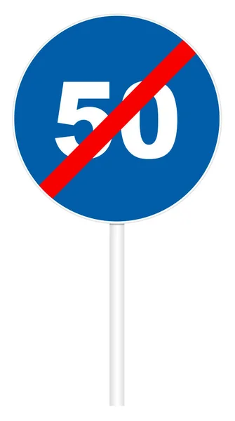 Nakładowy Znak Drogowy Krańcowy Limit Prędkości Minimalnej — Zdjęcie stockowe