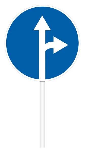 記述的な交通標識 直接および右の動き — ストック写真