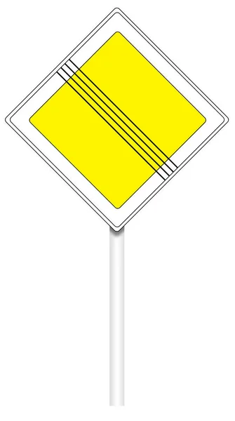 警告交通標識 メインロードの終了 — ストック写真
