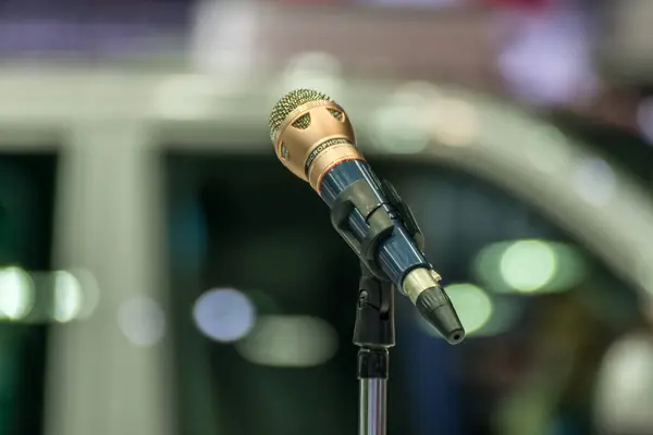 Microphone Meeting Room Use Amplify Talk — Stock Photo, Image