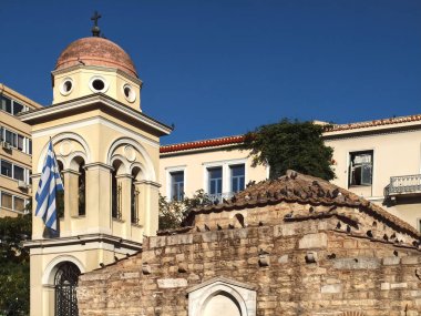 Yunanistan 'ın Atina' daki Fmaous Monastiraki Meydanı 