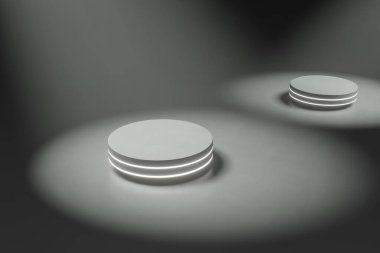 Ürün standı Podyum, Gelecek ya da Safra konsepti, sahne ışığı 3D 