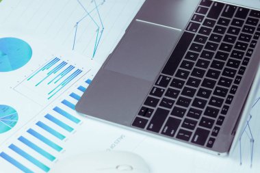 Many charts and graphs reflect the company's concept of data collection and statistical performance in the past year