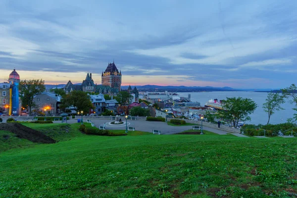 Widok Zachód Słońca Miasta Quebec — Zdjęcie stockowe