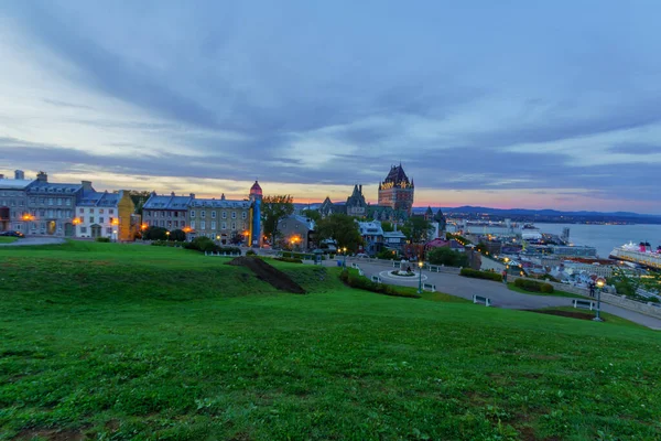 Vista Pôr Sol Cidade Quebec — Fotografia de Stock