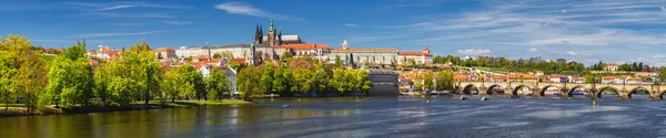 Vista Panorámica Praga Con Ciudad Vieja Castillo Praga Charl — Foto de Stock