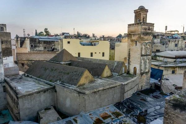 Stary Meczet Bramy Fes Maroko Widok Starej Medyny Około 2019 — Zdjęcie stockowe