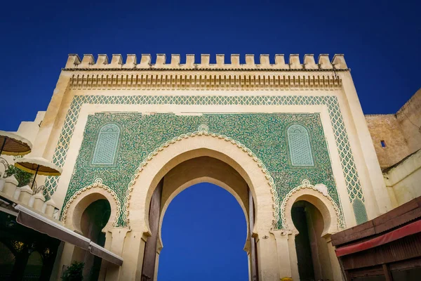 摩洛哥Fes的Bab Bou Jeloud蓝色大门 — 图库照片