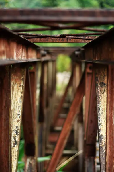 Ponte Aço Enferrujado Perto — Fotografia de Stock