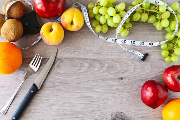 Zdrowe Naturalne Urozmaicone Owoce Dla Zdrowego Życia Koncepcja Diety — Zdjęcie stockowe