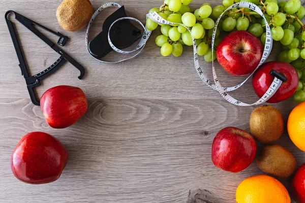 Sağlıklı Doğal Yaşam Için Çeşitli Meyveler Diyet Kavramı — Stok fotoğraf