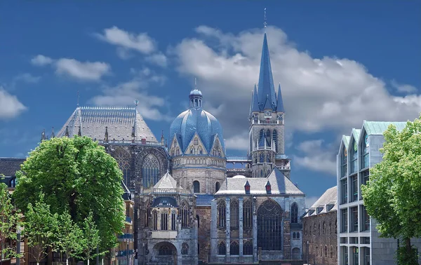 Impressive Cathedral Church Aachen Germany — Stock Photo, Image