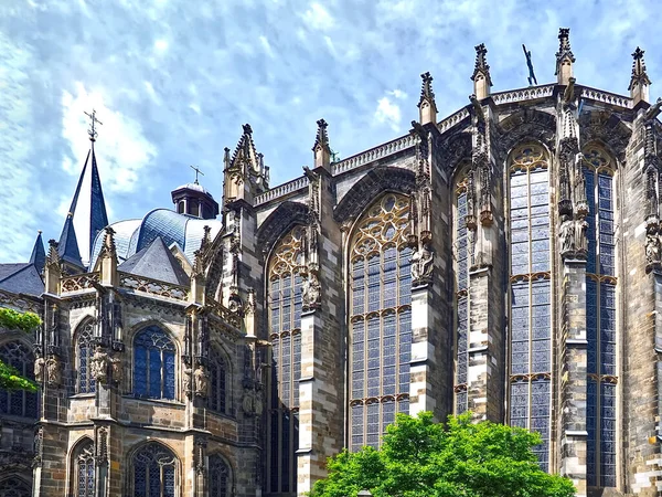 Impressive Cathedral Church Aachen Germany — 图库照片