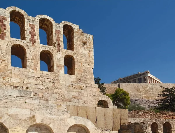 Väggar Den Berömda Odeon Aten Grekland — Stockfoto