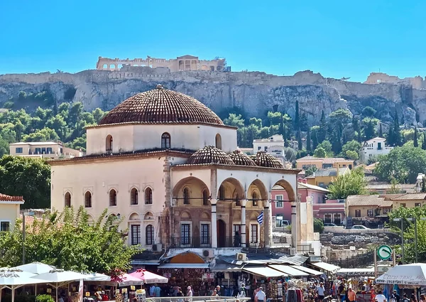 Het Beroemde Monastiraki Plein Athene Griekenland — Stockfoto