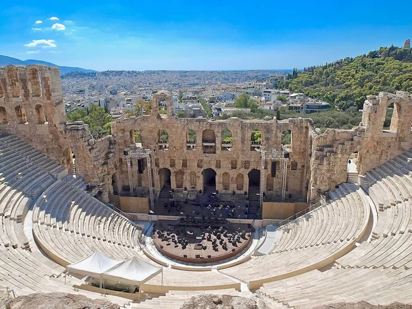 Väggar Den Berömda Odeon Aten Grekland — Stockfoto