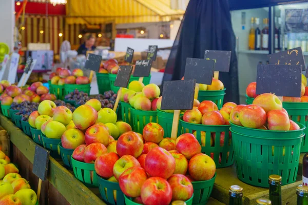 Äpfel Auf Dem Markt Von Jean Talon Montreal — Stockfoto