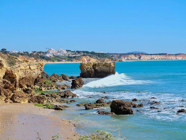 Romantic Coast Albufeira Portugal Blue Atlantic Ocean — Photo