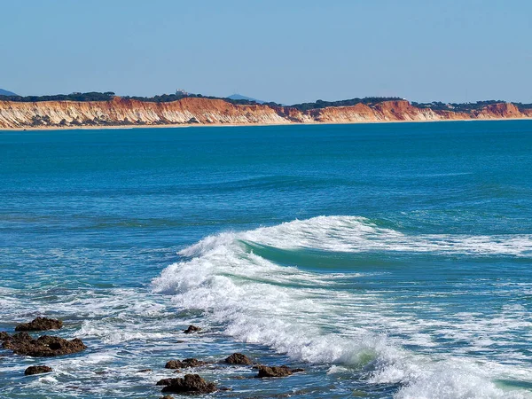 Romantic Coast Albufeira Portugal Blue Atlantic Ocean — Φωτογραφία Αρχείου