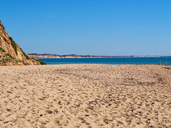 Romantic Coast Albufeira Portugal Blue Atlantic Ocean — Zdjęcie stockowe