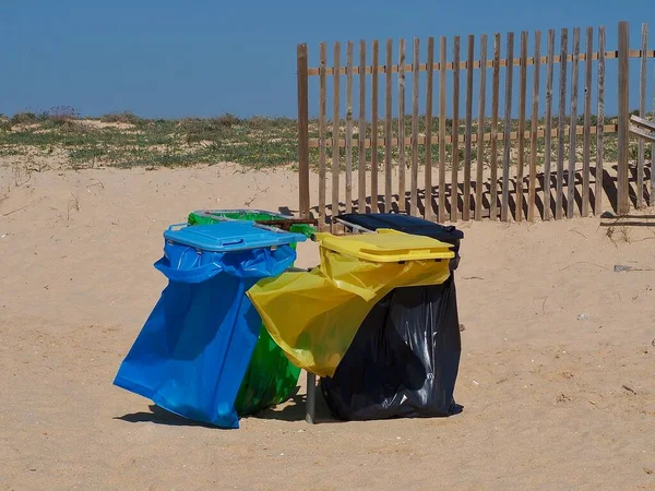 Waste Separation Portugal Beach — Stock Photo, Image