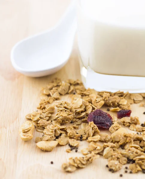 Latte Cereali Vicino — Foto Stock
