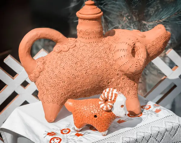 Craft: handmade clay toys.