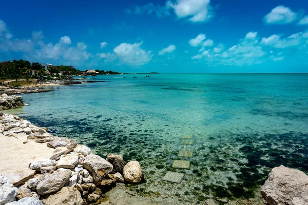 Widok Ambergris Caye Największą Wyspę Belize Morzu Karaibskim — Zdjęcie stockowe