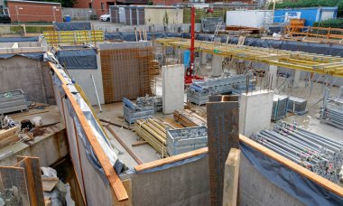 Brunswick, Aşağı Saksonya, Almanya, 6 Ocak 2018: İnşaat 