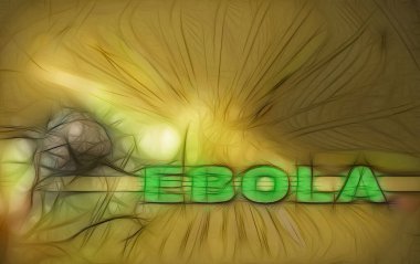 EBOLA metin, renkli illüstrasyon 