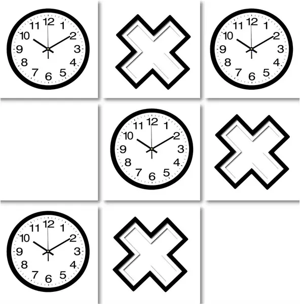 Tic Tat Toe Wall Clock Set — Stock Photo, Image