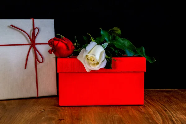 Close Shot Decorated Gift Boxes Festive Background — Stock Photo, Image