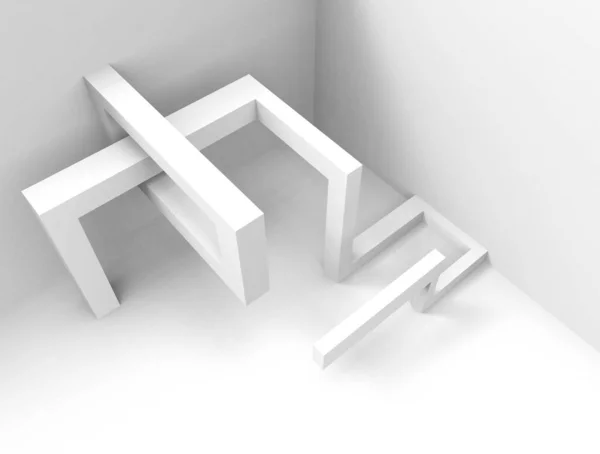 3Dレンダリング 白いキューブのモデル — ストック写真