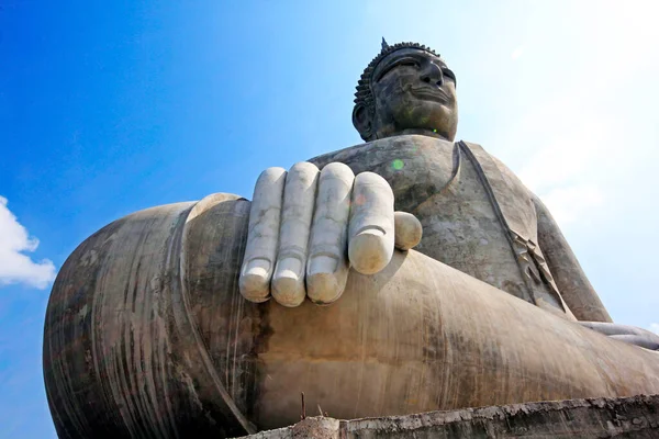 Nagy Beton Buddha Vallási Koncepció Kép — Stock Fotó