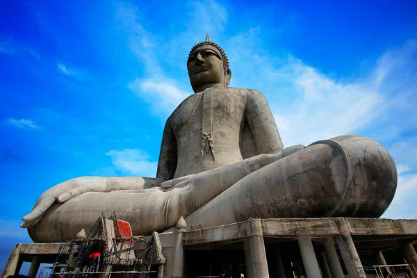 Velký Konkrétní Buddha Náboženský Koncept Image — Stock fotografie