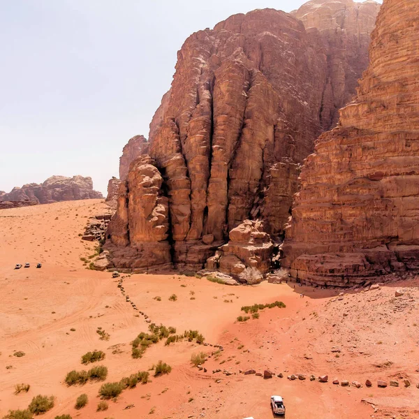 Вид Воздуха Источник Лоуренса Иорданской Пустыне Возле Вади Рома — стоковое фото
