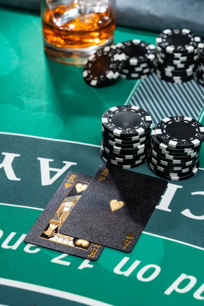 Casino Black Jack Asztal — Stock Fotó