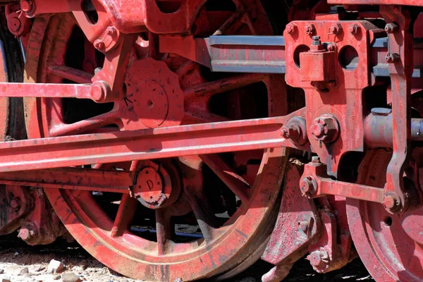 蒸気機関車の詳細は まだ使用中 ヨルダンのワディ ラムの砂漠で — ストック写真
