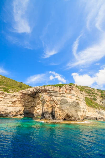Блакитні Печери Острова Паксос — стокове фото