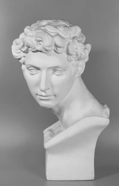 古代雅典雕塑 大卫雕塑 灰色背景 — 图库照片