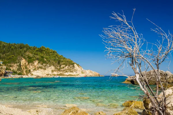 Пляж Агіос Нікітас Острові Лефкас — стокове фото