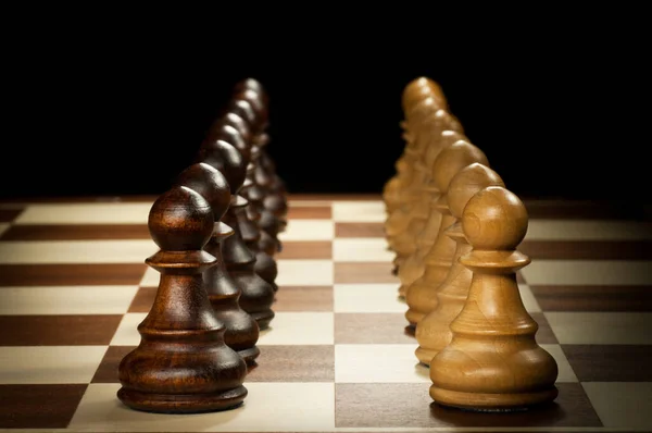 Wooden Chess Pawn Background View — Stock Photo, Image