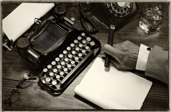 Vintage Writer Closeup Background View — Stock Photo, Image
