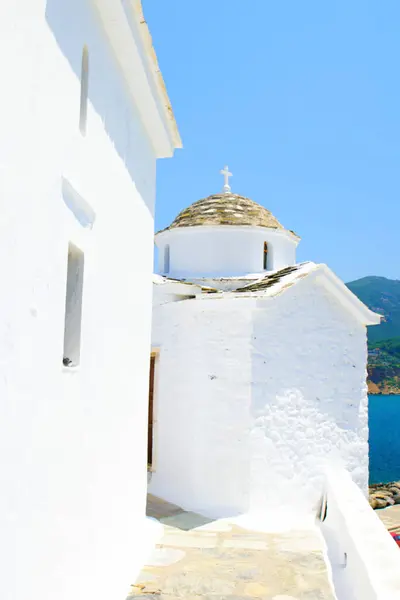 Churches Skopelos Background View — 图库照片