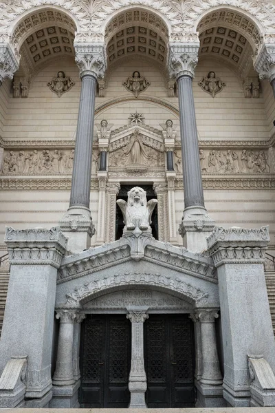 Fachada Entrada Basílica Notre Dame Fourvire — Fotografia de Stock