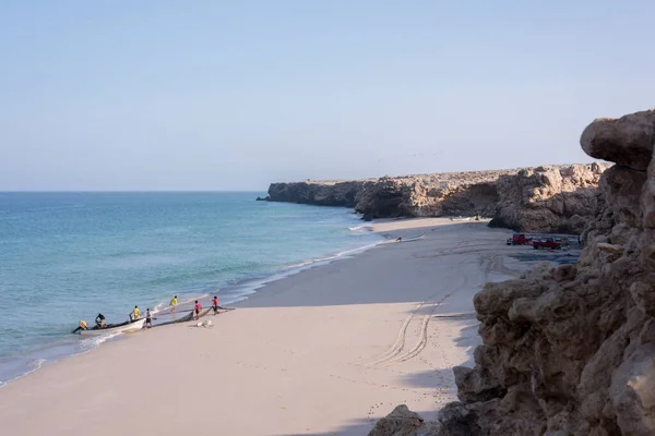 Pêcheurs Sur Plage Ras Jinz Oman — Photo