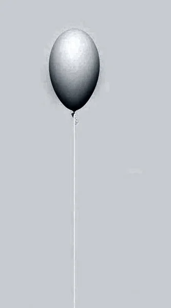 Balão Cor Cinza Isolado Fundo Cor Rosa — Fotografia de Stock