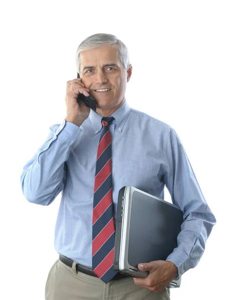 Businessman Laptop Cell Phone — Stock Photo, Image