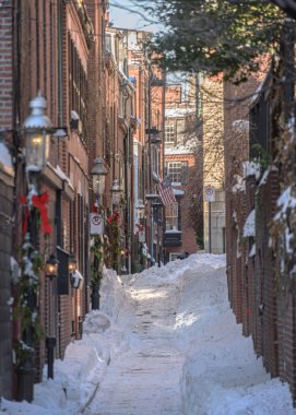 Kışın Boston sokaklarında