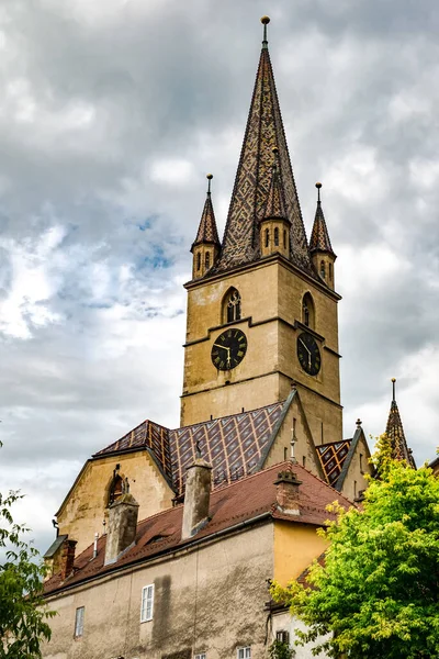 Katedrála Svatého Marie Luthera Městě Sibiu Rumunsko — Stock fotografie